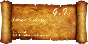Geher Ibolya névjegykártya