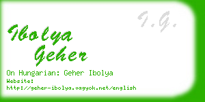 ibolya geher business card